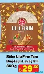 SÖKE ULU FIRIN TAM BUĞDAYLI LAVAŞ 8'Lİ 360 G fiyat ve kampanya bilgisi